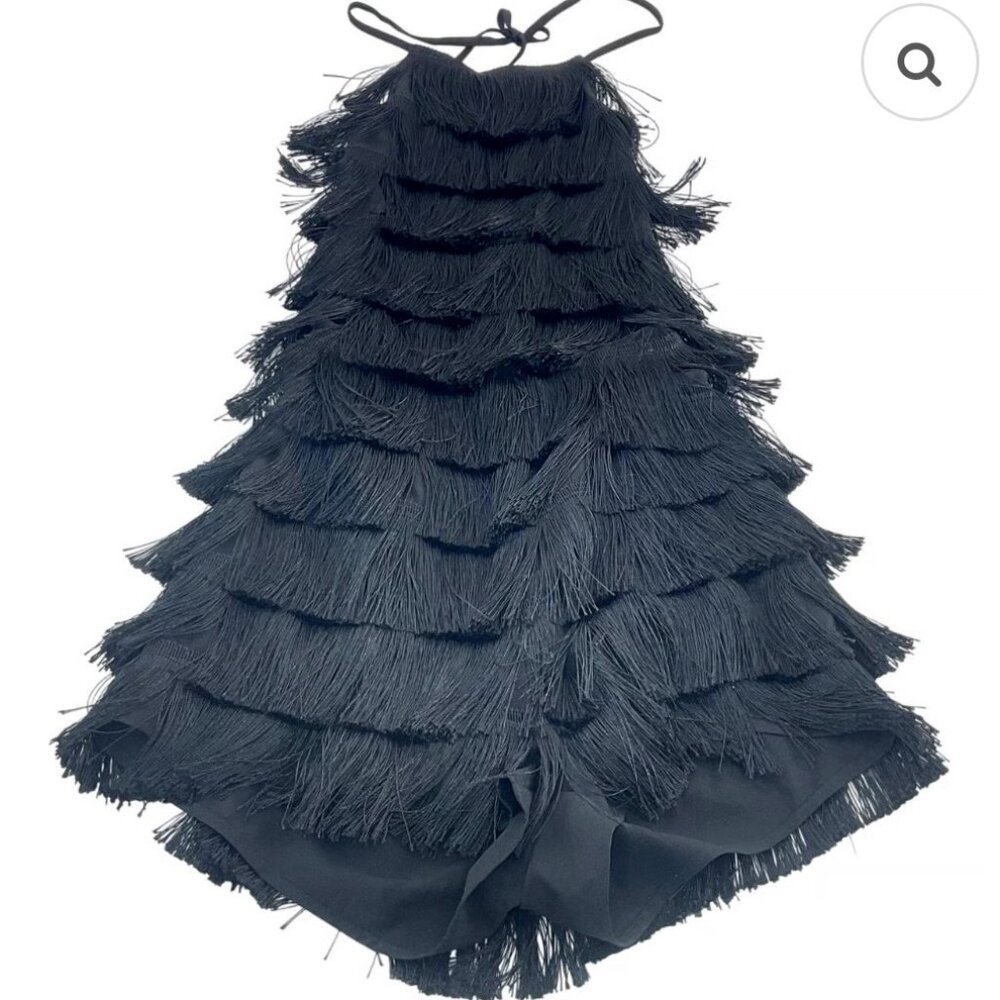 Black Frills Romper